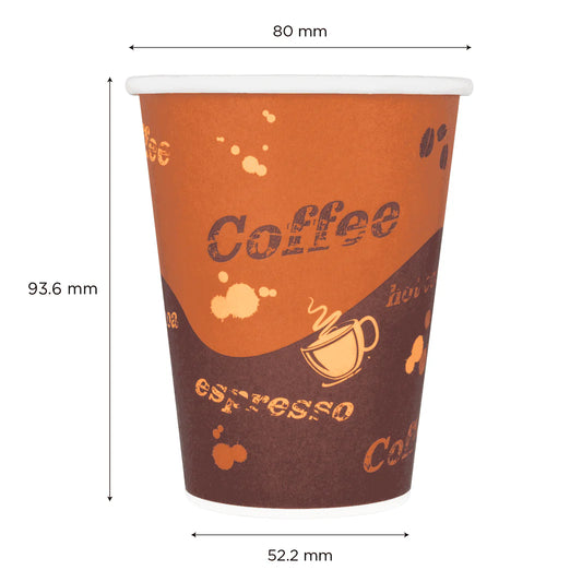 80mm 8oz Paper Hot Cup, Coffee Print