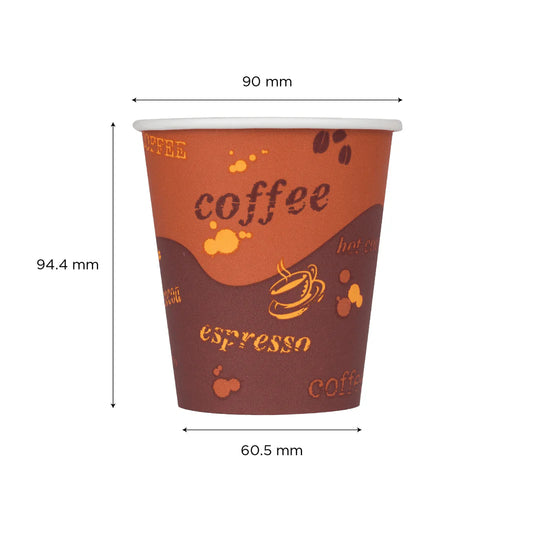 90mm 10oz Paper Hot Cups Coffee Print