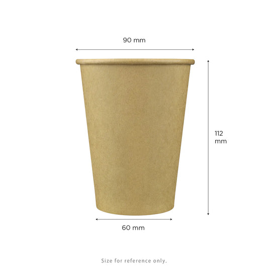 90mm 12oz Paper Hot Cups, Kraft