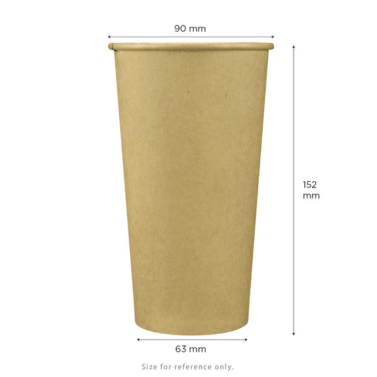 90mm 20oz Paper Hot Cups, Kraft