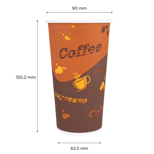 90mm 20oz Paper Hot Cup, Coffee Print