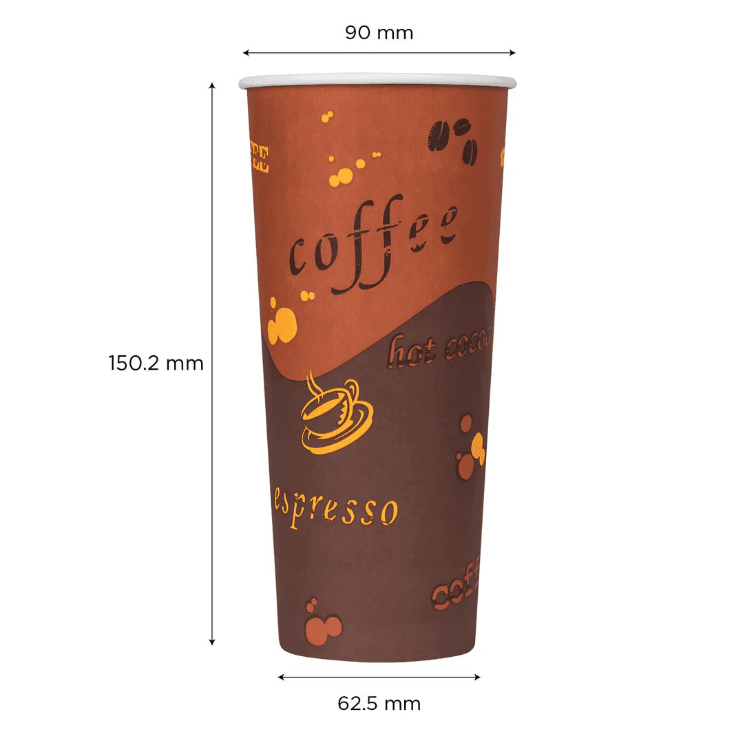 90mm 24oz Paper Hot Cup, Coffee Print