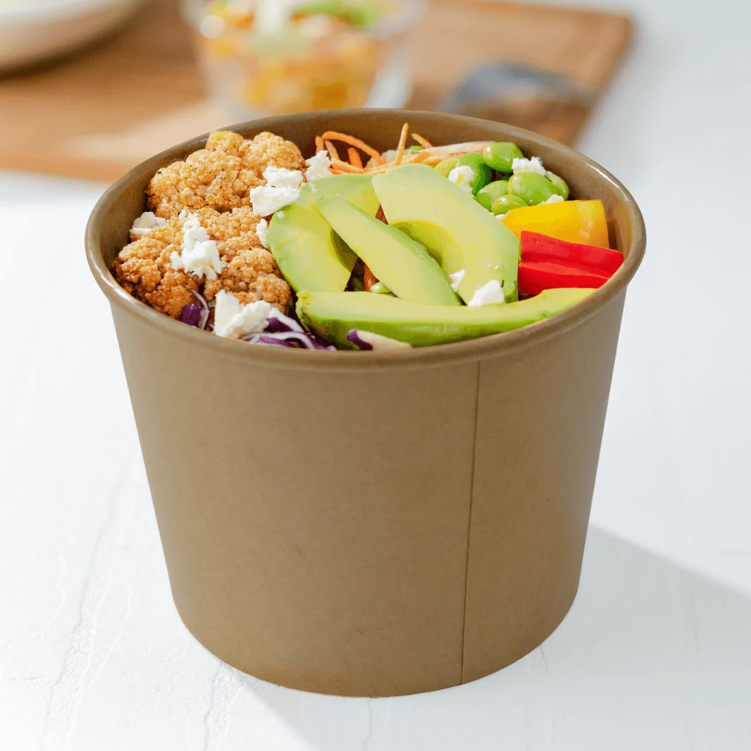 32oz Paper Cold/Hot Food Container, Kraft