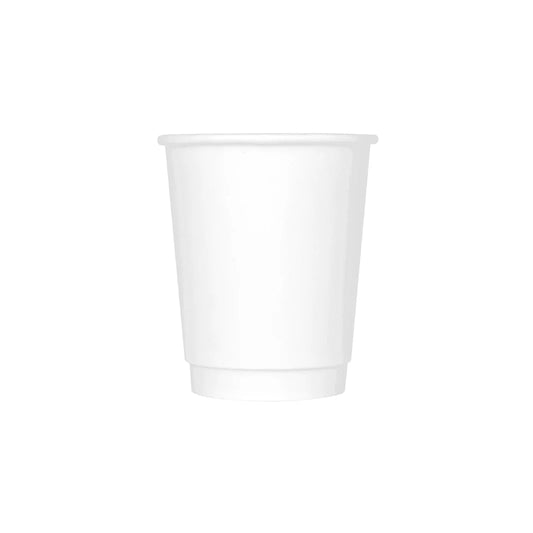 80mm 8oz Insulated Paper Hot Cup, White