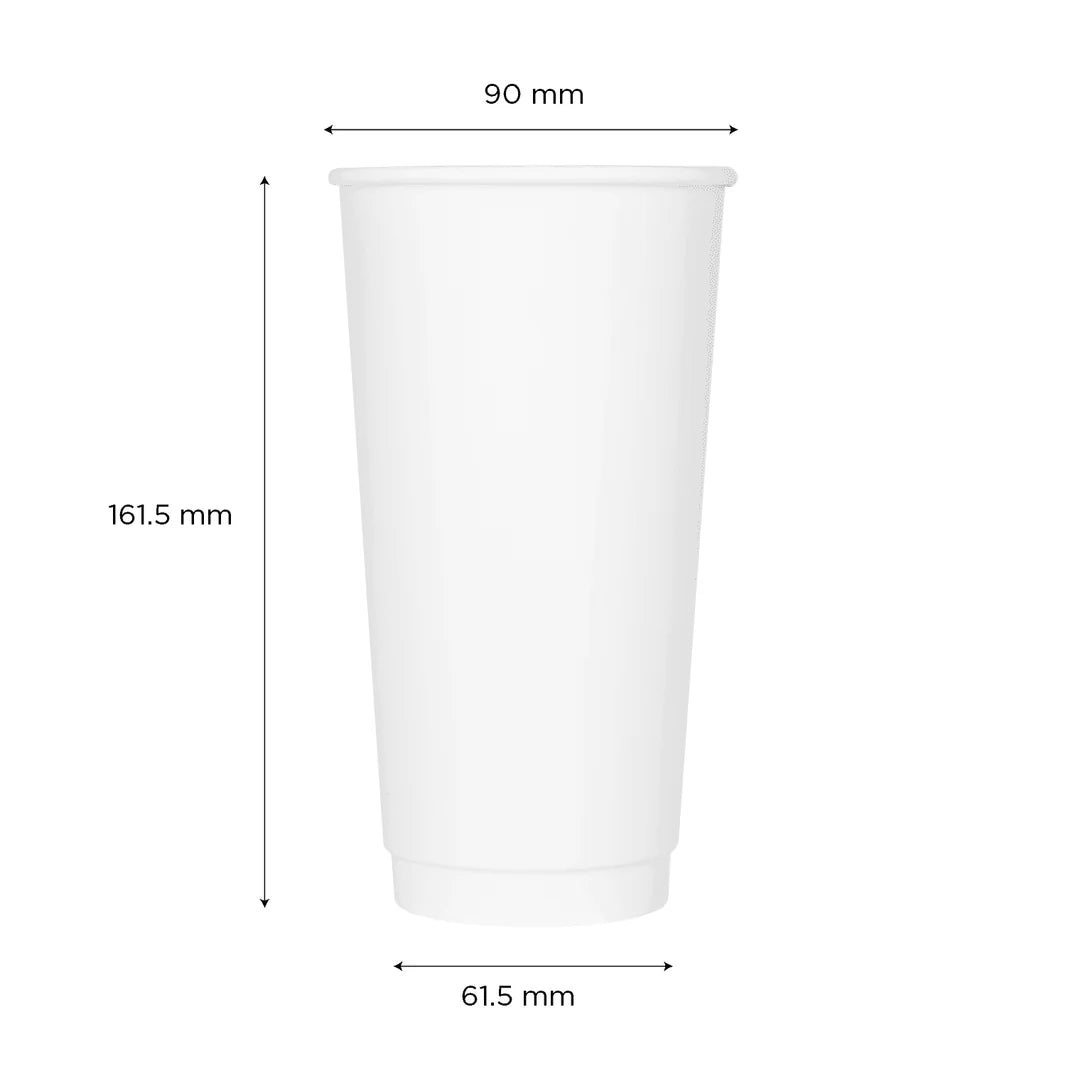 90mm 20oz Insulated PAper Hot Cup, White