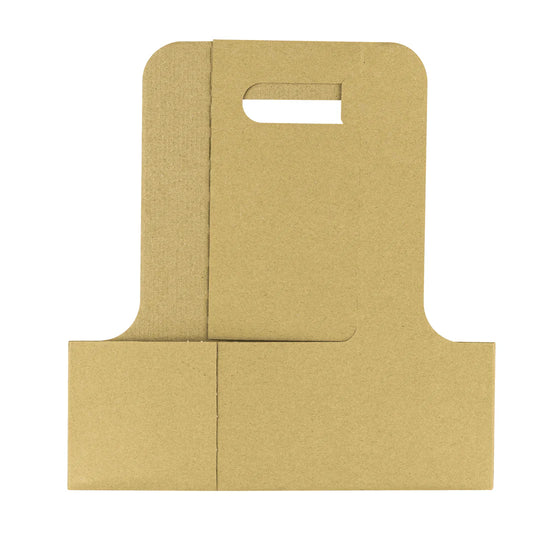 2-Cups Paperboard Carrier with Handle for 10-32oz Cup, Kraft