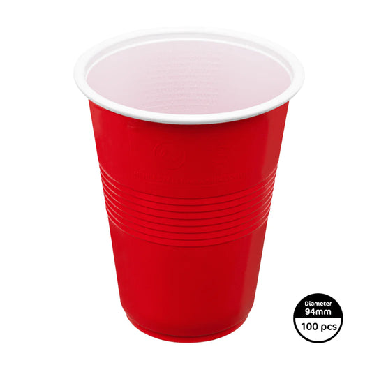 16oz BPA Free PP Party Cup Red/White