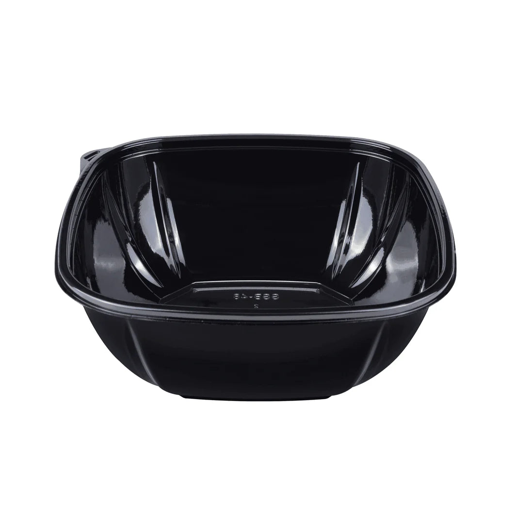 48oz PET Square Bowl, Black