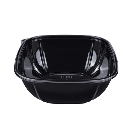 48oz PET Square Bowl, Black