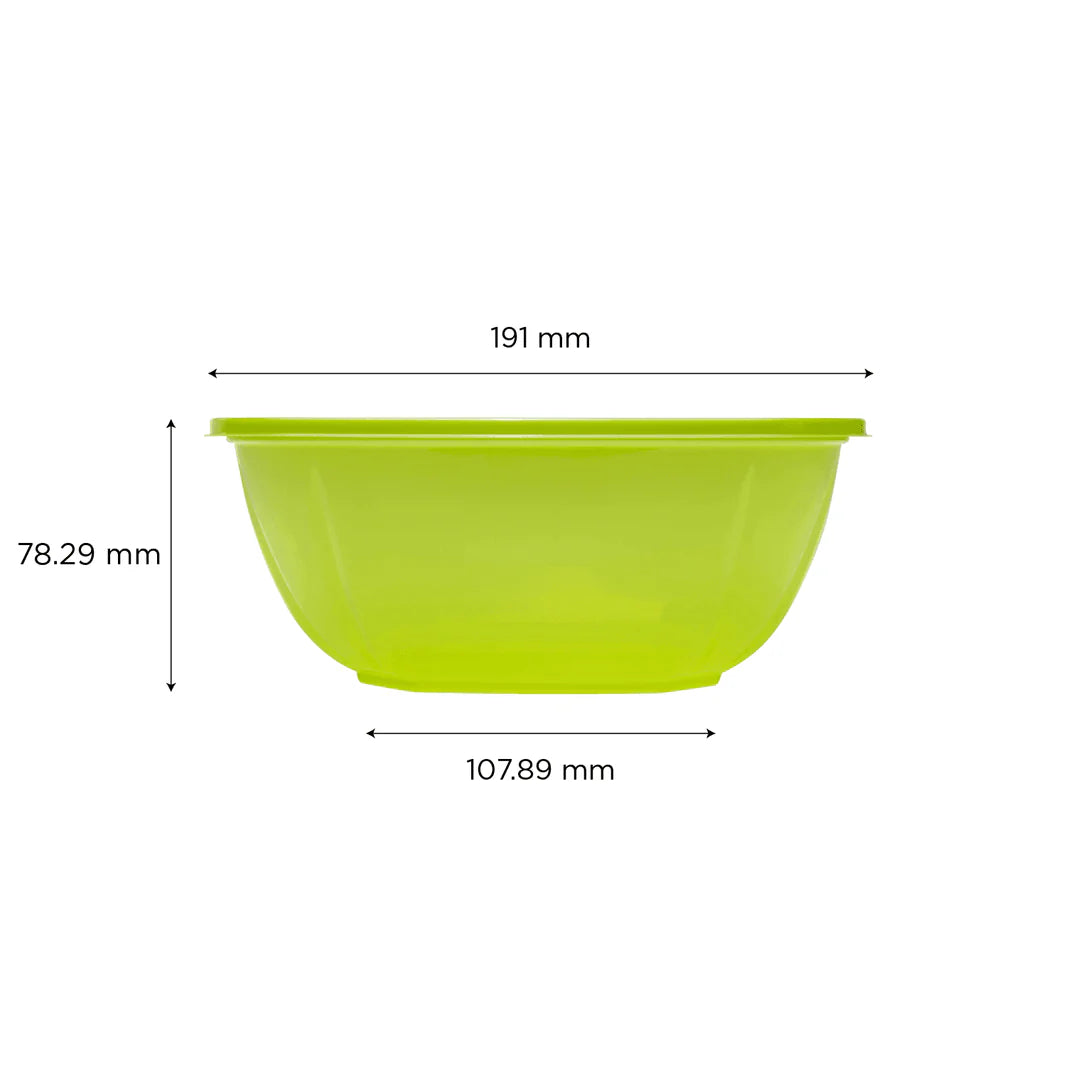 48oz PET Square Bowl, Green