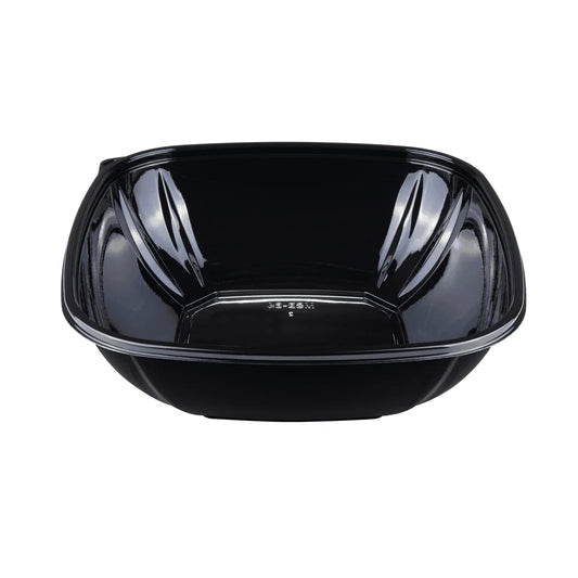 64oz PET Square Bowl, Black