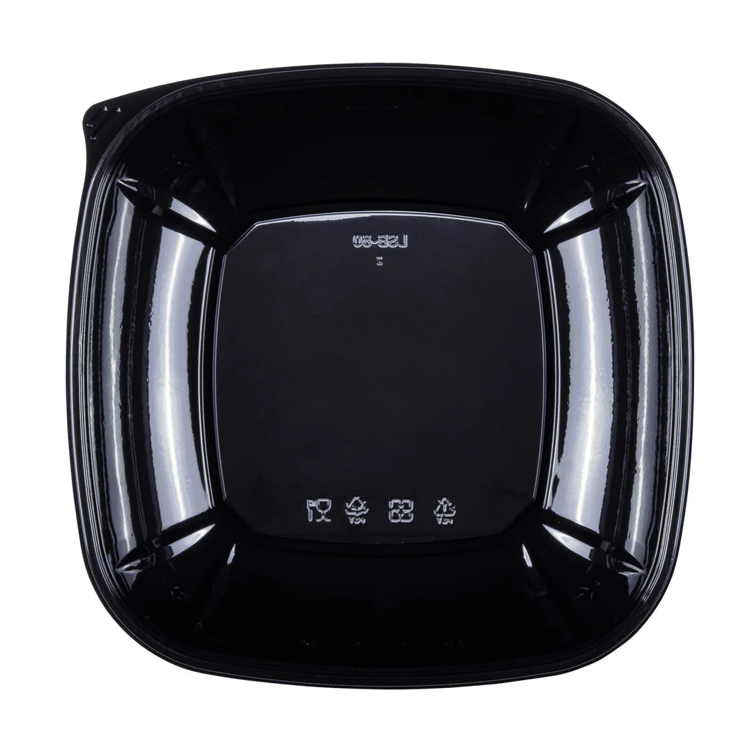 80oz PET Square Bowl, Black