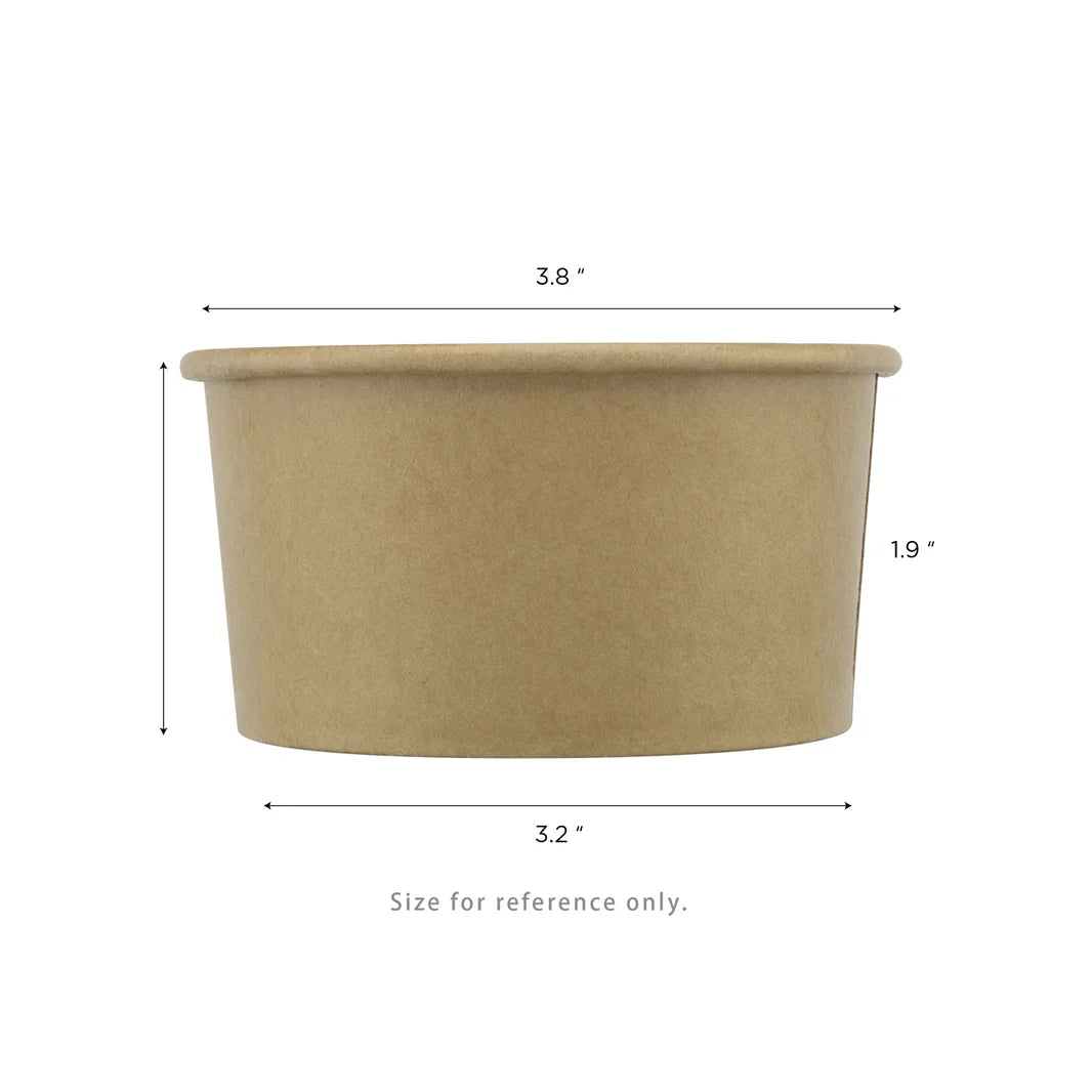 6oz Gourmet Paper Food Container, Kraft (96mm)