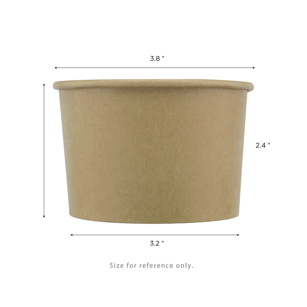 8oz Gourmet Paper Food Container, Kraft (96mm)