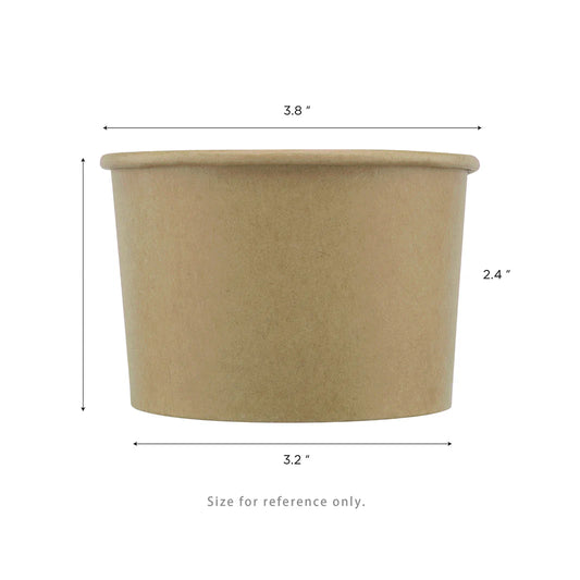 8oz Gourmet Paper Food Container, Kraft (96mm)