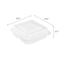 9" x 9" PP Plastic Hinged Containers, 3 Compartment