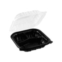 8"x 8" Premium PP Hinged Container, 3 compartments