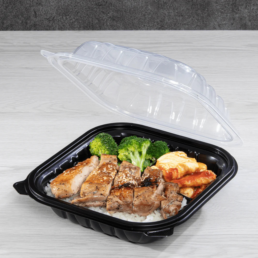 8"x 8" Premium PP Hinged Container, 3 compartments