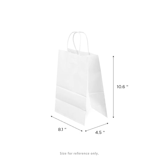 Balboa Paper Shopping Bag with Twisted Handles, White