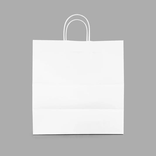 Paper Shopping Bag with Twisted Handles (Malibu), White