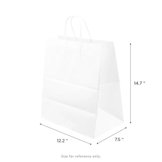 Paper Shopping Bag with Twisted Handles (Malibu), White