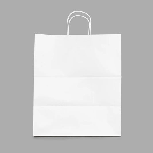 Huntington Paper Shopping Bag with Twisted Handles, White