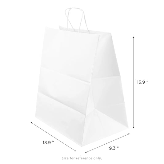 Huntington Paper Shopping Bag with Twisted Handles, White