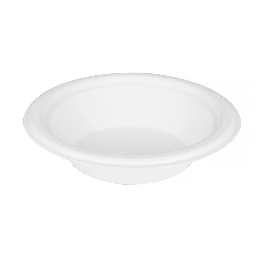 12oz PFAS Free Bagasse Round Bowl,White