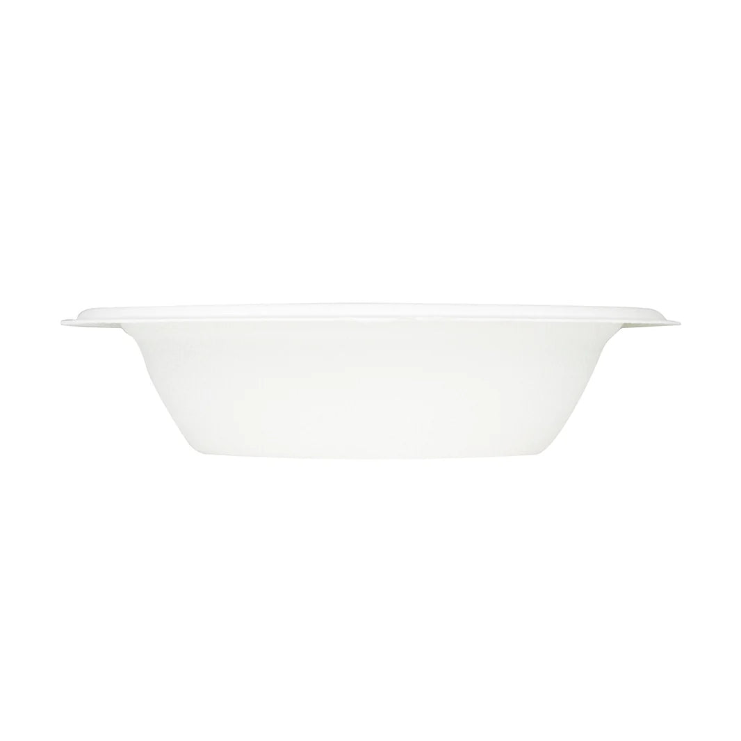 12oz PFAS Free Bagasse Round Bowl,White