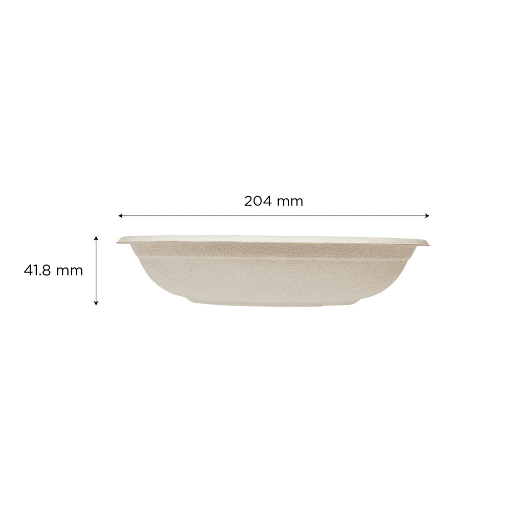 24oz PFAS Free Bagasses Round Bowl, Natural