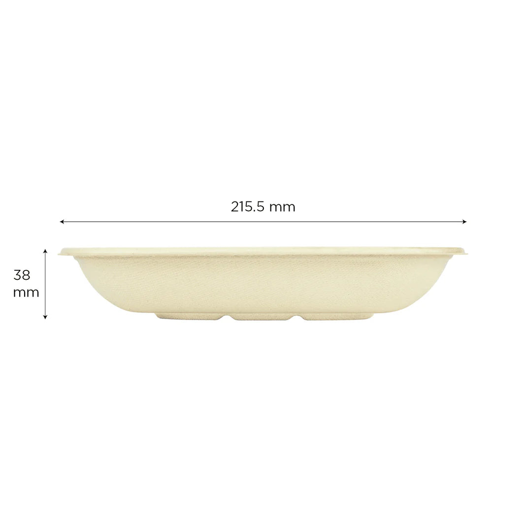 24oz PFAS Free Bagasse Square Bowl, Natural