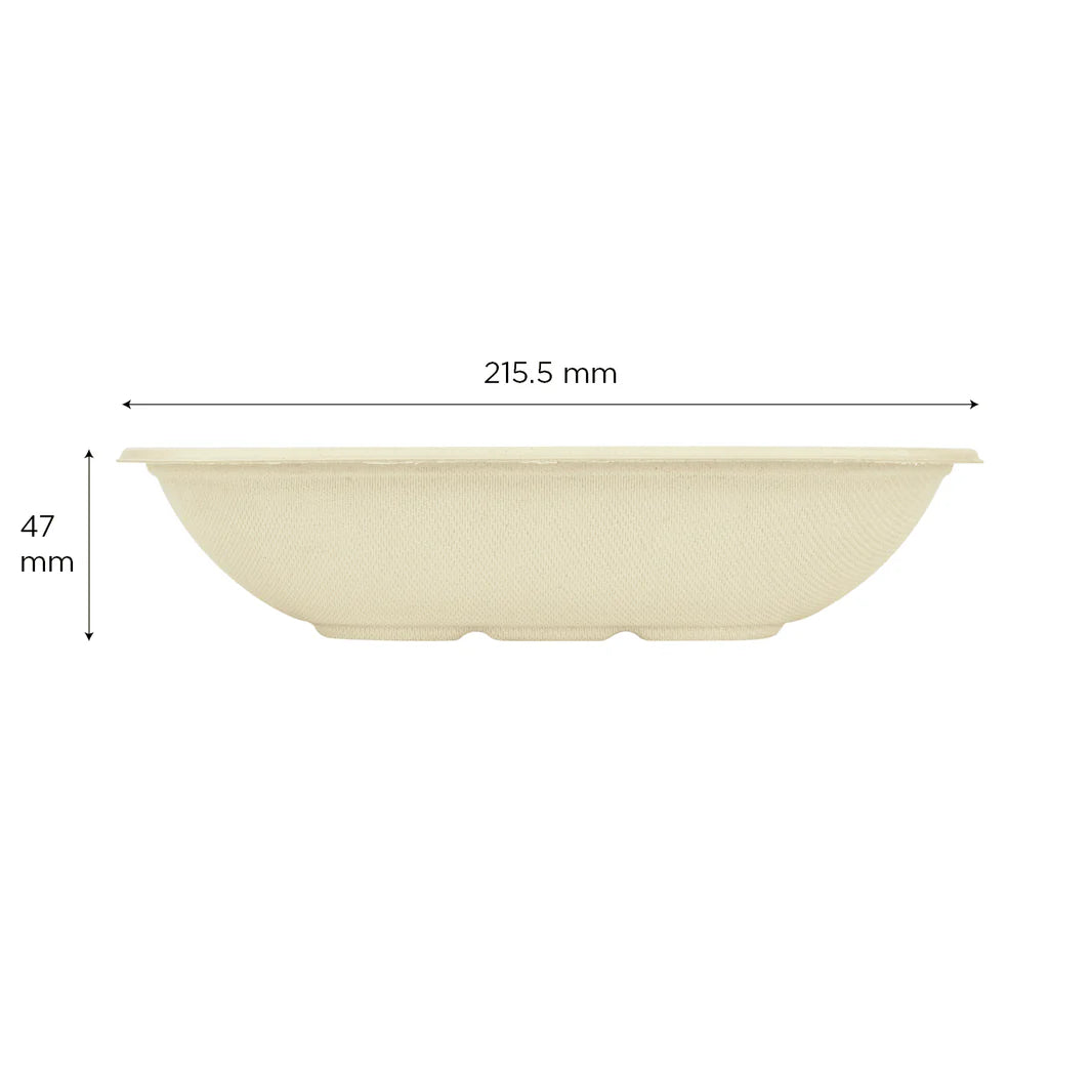 32oz PFAS Free Bagasse Square Bowl, Natural