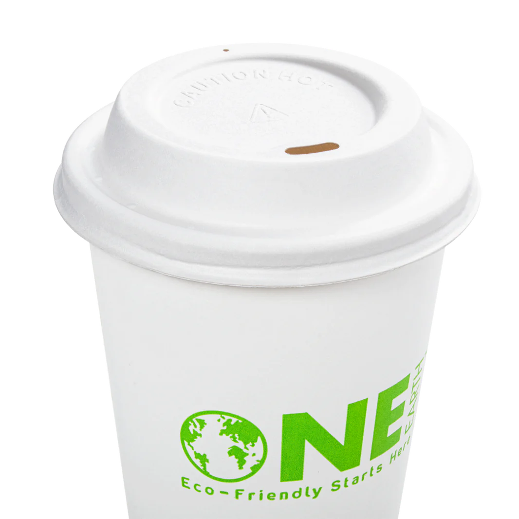 80mm Bagasse Sipper Dome Lid for 8oz Hot Cup, White