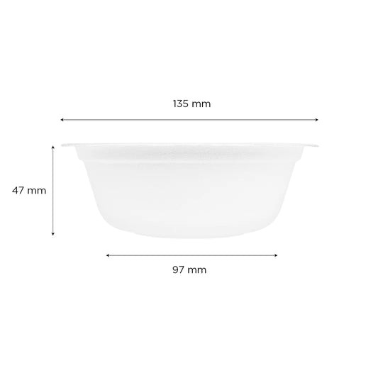 12oz PFAS Free Bagasses Rice Bowl, White