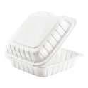 8" x 8" Mineral Filled PP Hinged Container, White