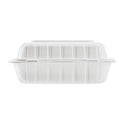 8" x 8" Mineral Filled PP Hinged Container, White, 3 compartments
