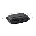 9" x 6" Mineral Filled PP Hinged Container, Black