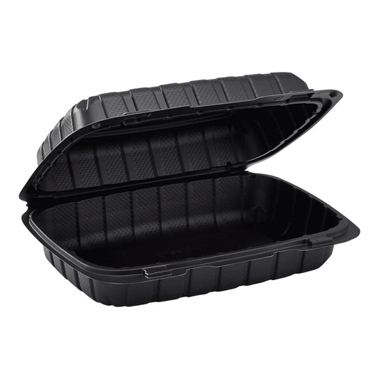 9" x 6" Mineral Filled PP Hinged Container, Black