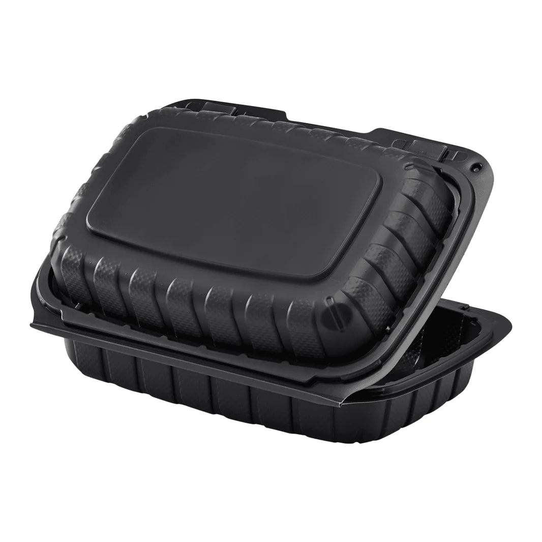 9" x 6" Mineral Filled PP Hinged Container, Black