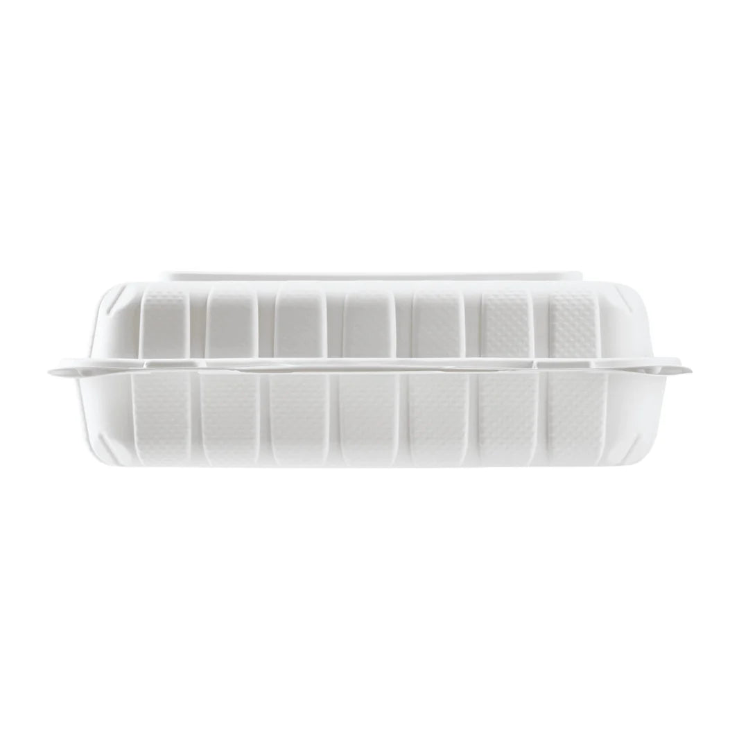 9" x 6" Mineral Filled PP Hinged Container, White