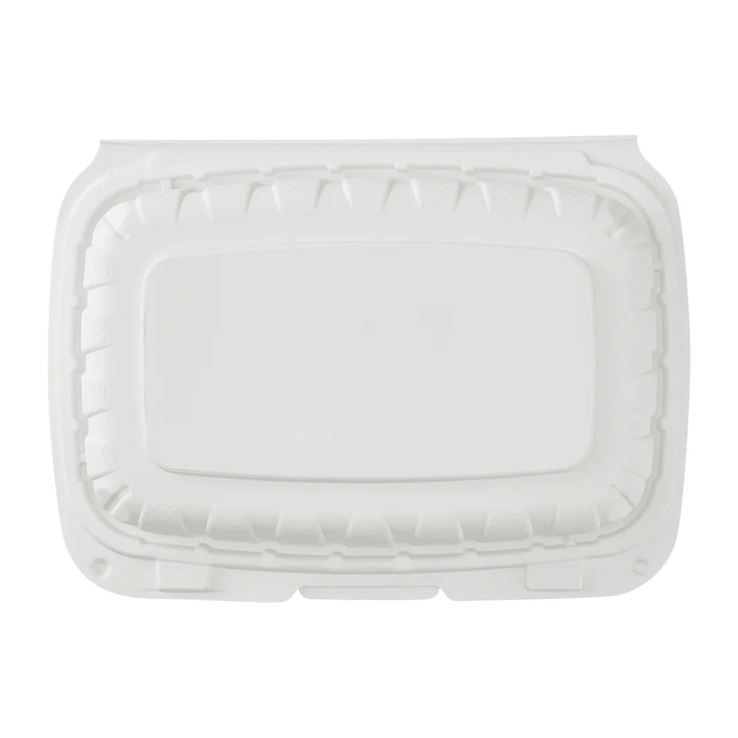 9" x 6" Mineral Filled PP Hinged Container, White