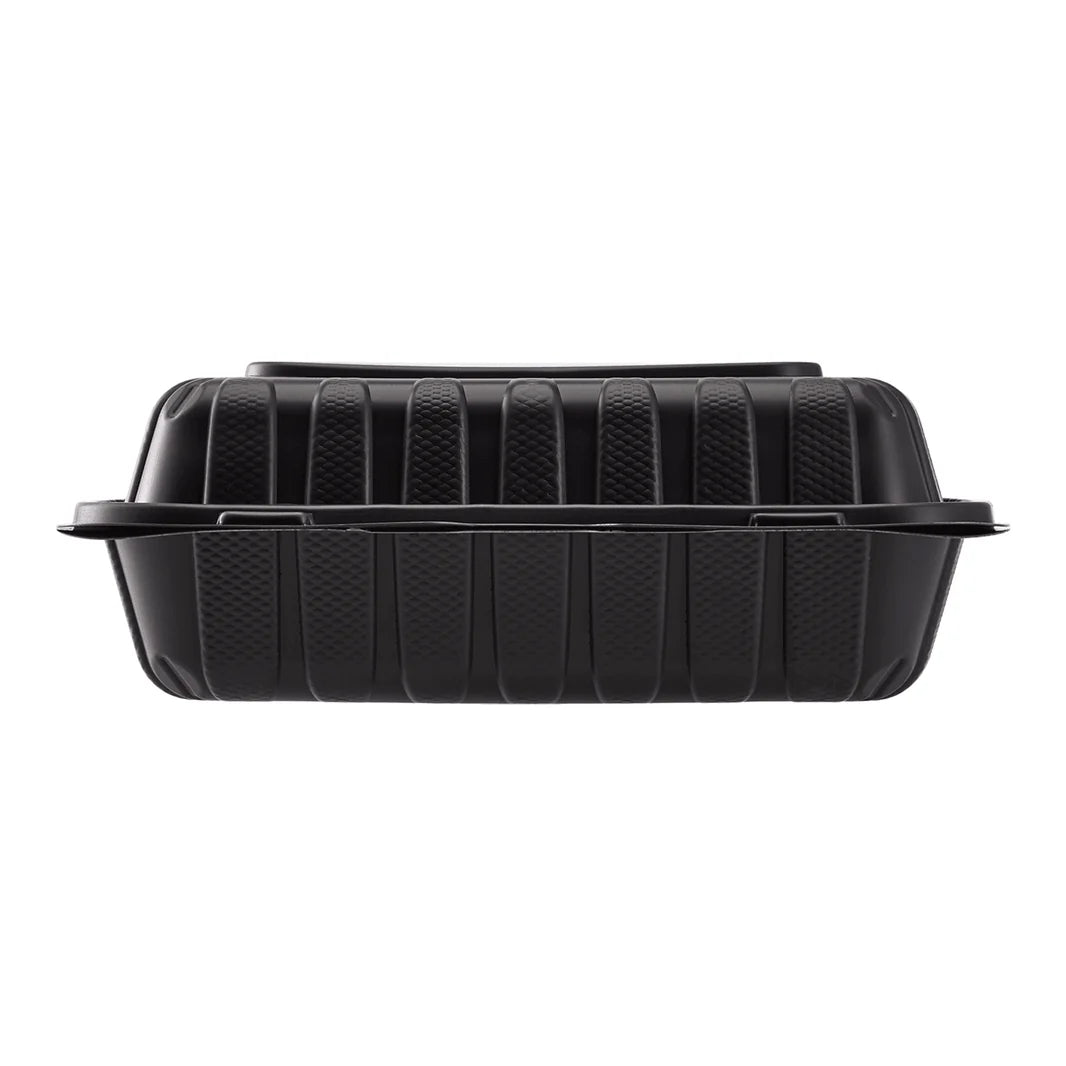 9" x 9" Mineral Filled PP Hinged Container, Black