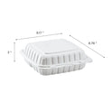 9" x 9" Mineral Filled PP Hinged Container, White, 3 compartments