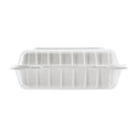 9" x 9" Mineral Filled PP Hinged Container, White, 3 compartments