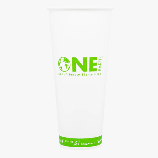 90mm 24oz Eco-friendly Paper Hot Cups, One Earth Print