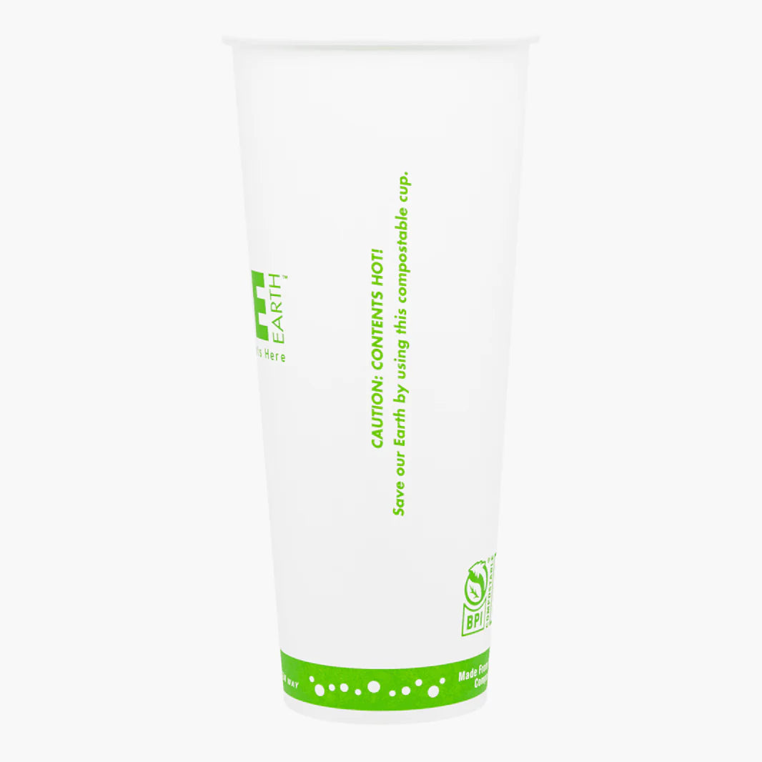 90mm 24oz Eco-friendly Paper Hot Cups, One Earth Print