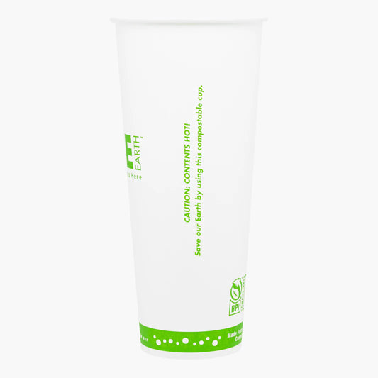 90mm 24oz Eco-friendly Paper Hot Cups, One Earth Print