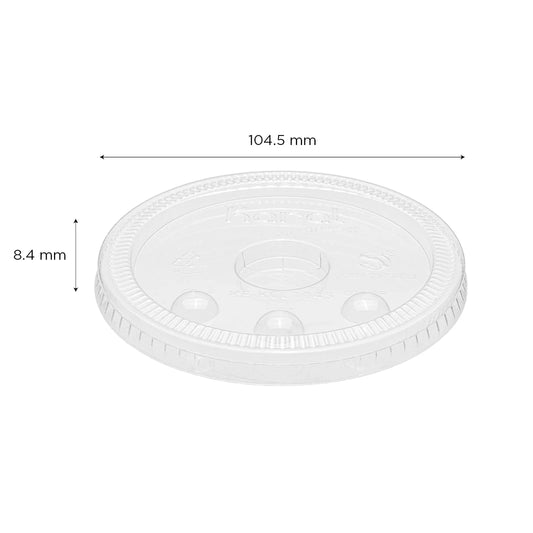 104.5mm PLA Flat Lids for Eco-Friendly 32oz Paper Cold Cups