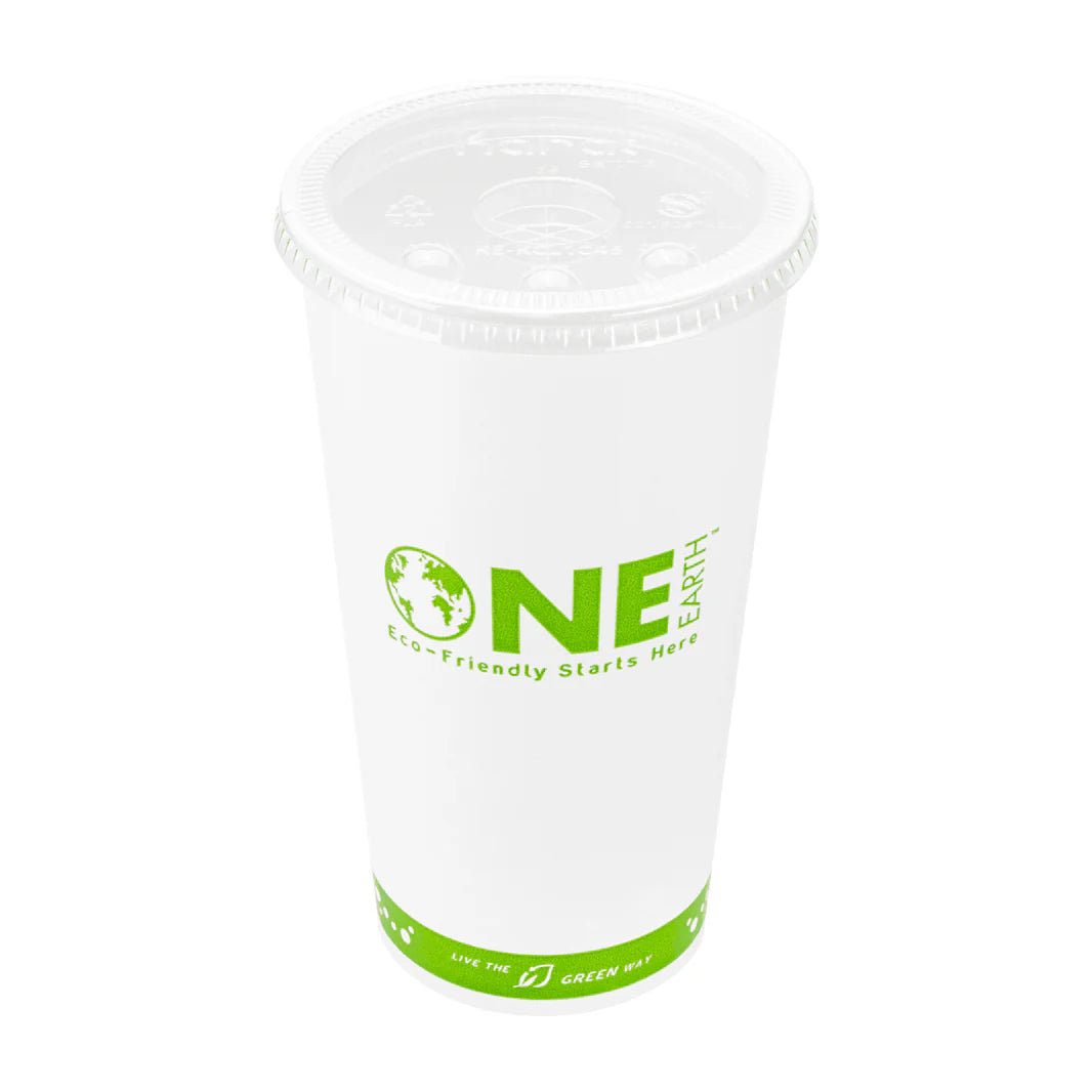 104.5mm PLA Flat Lids for Eco-Friendly 32oz Paper Cold Cups