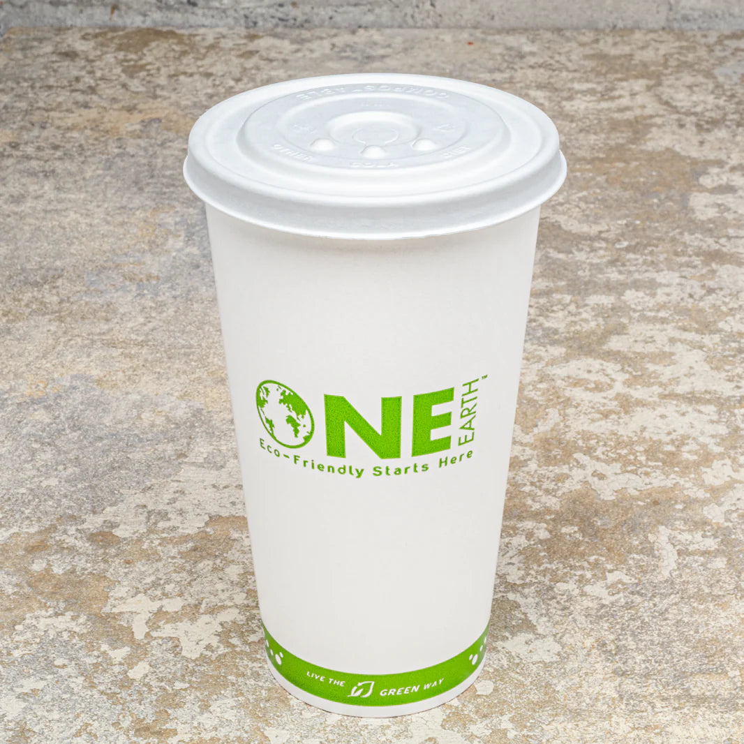 90mm Compostable Fiber Paper Flat Lid For 12-22oz Paper Cold Cup